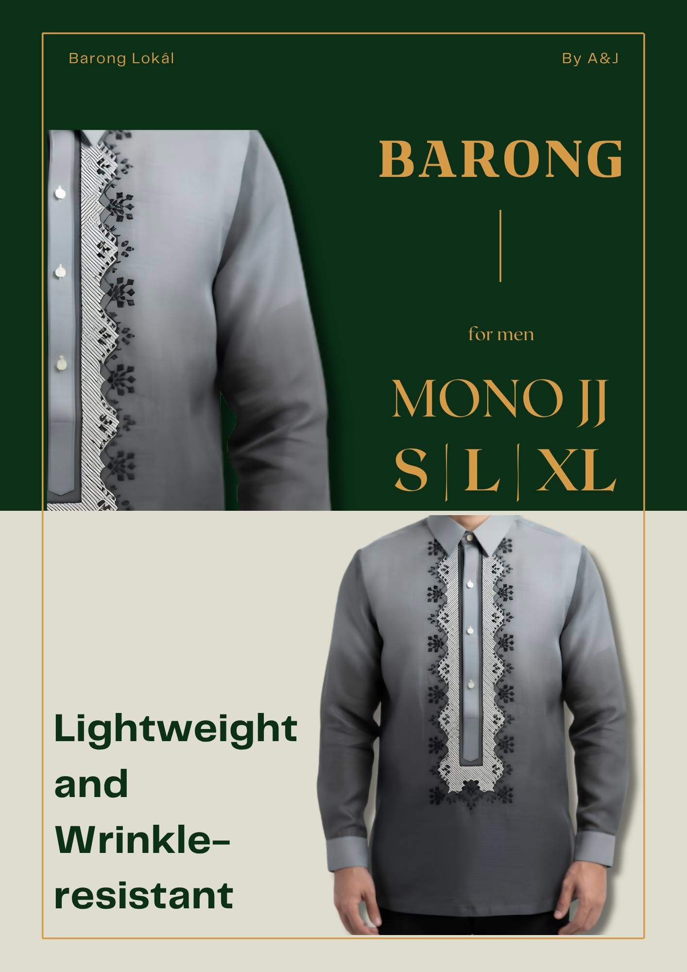 Mono JJ Grey Barong